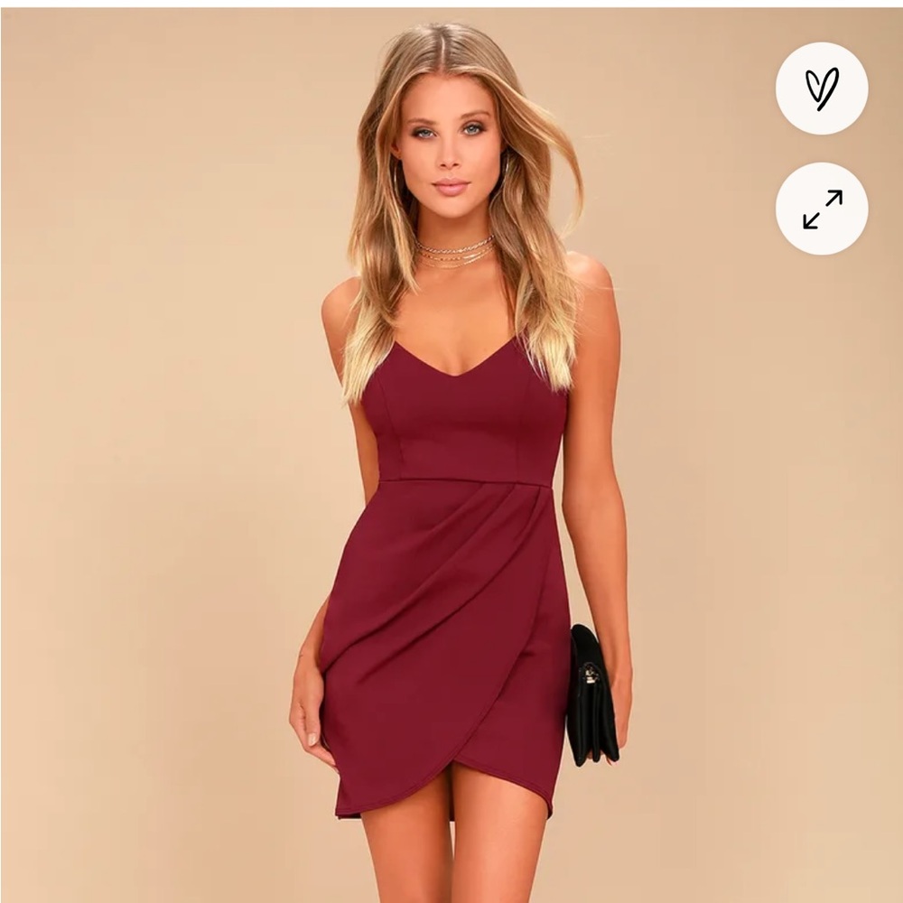 Lulus Forever your girl body con dress. Size extra  small. Wine red color